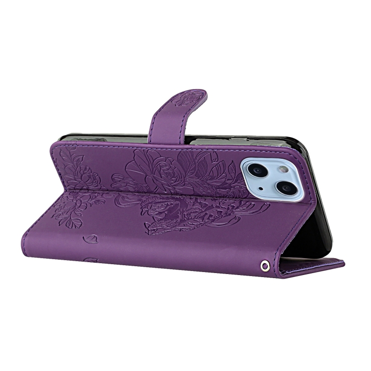  iPhone 14 Plus Fodral Med Tryck Tiger Lila