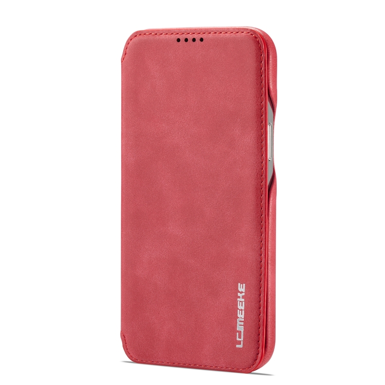 LC.IMEEKE LC.IMEEKE iPhone 14 Plus Fodral Flip Läder Röd