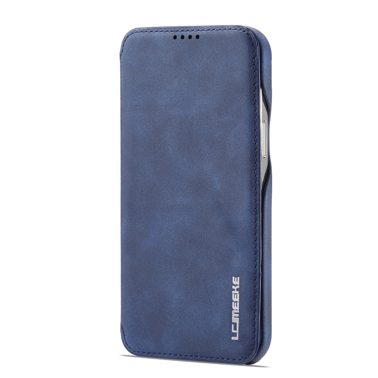 LC.IMEEKE LC.IMEEKE iPhone 14 Plus Fodral Flip Läder Blå