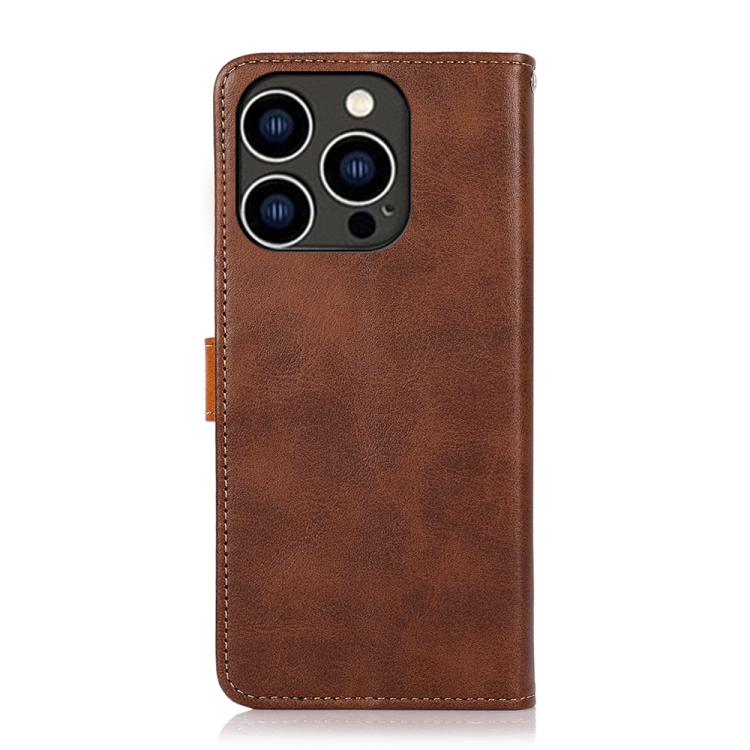 KHAZNEH KHAZNEH iPhone 14 Pro Fodral Dual-Color Läder Brun