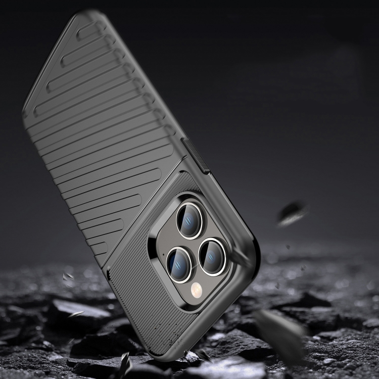  iPhone 14 Pro Skal Twill Textur TPU Svart