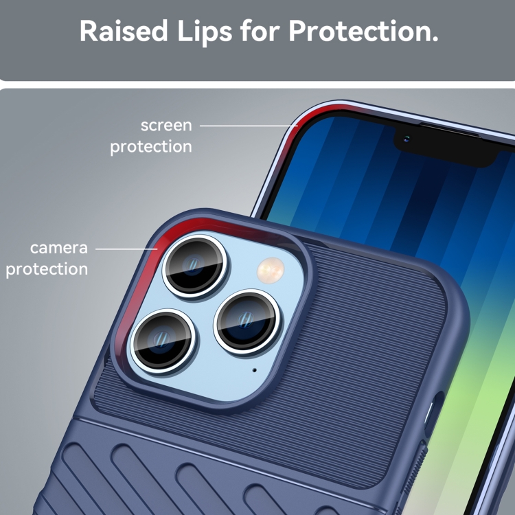  iPhone 14 Pro Skal Twill Textur TPU Blå