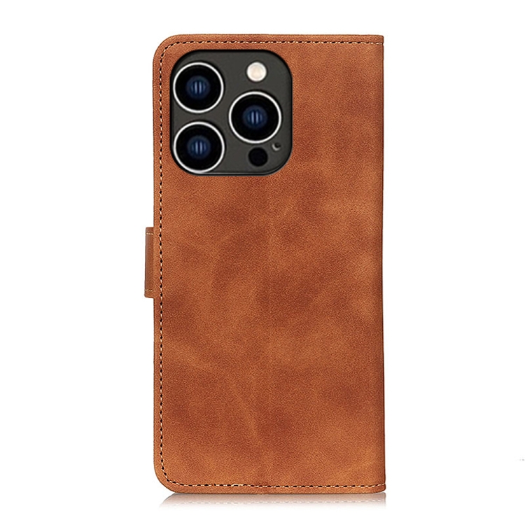 KHAZNEH KHAZNEH iPhone 14 Pro Fodral Retro Läder Brun