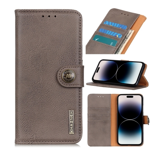 KHAZNEH KHAZNEH iPhone 14 Pro Fodral Läder Khaki