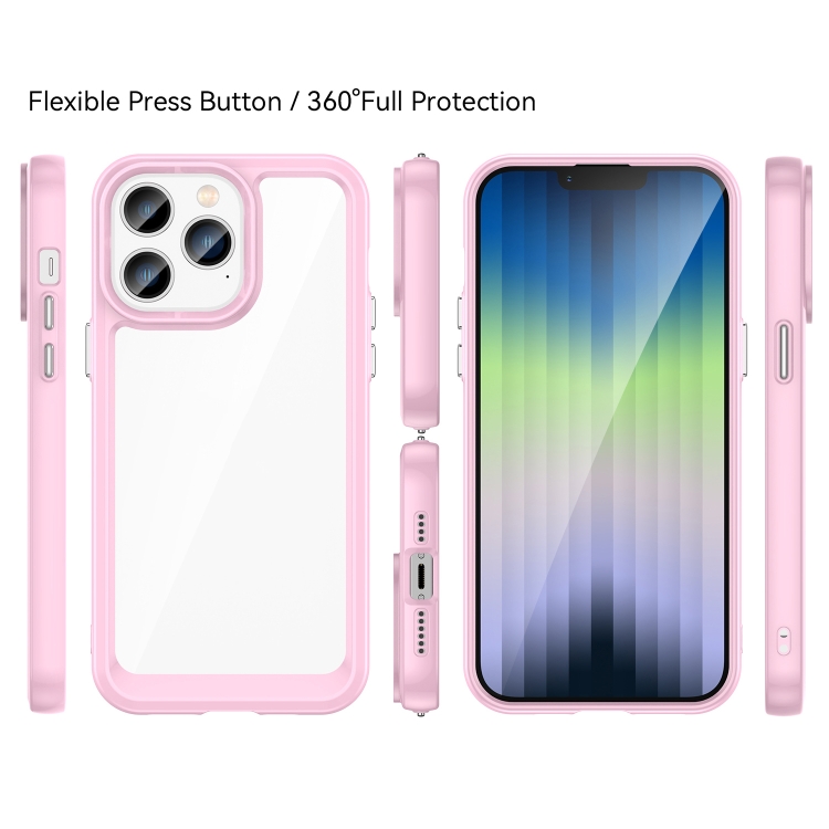  iPhone 14 Pro Skal Akryl/TPU Hybrid Rosa