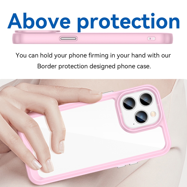  iPhone 14 Pro Skal Akryl/TPU Hybrid Rosa
