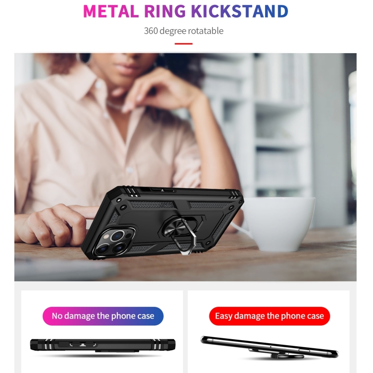  iPhone 14 Pro Skal Hybrid Armor Ring Svart