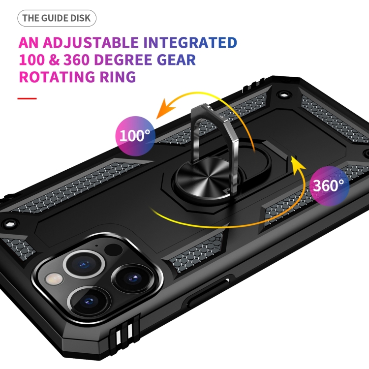  iPhone 14 Pro Skal Hybrid Armor Ring Svart