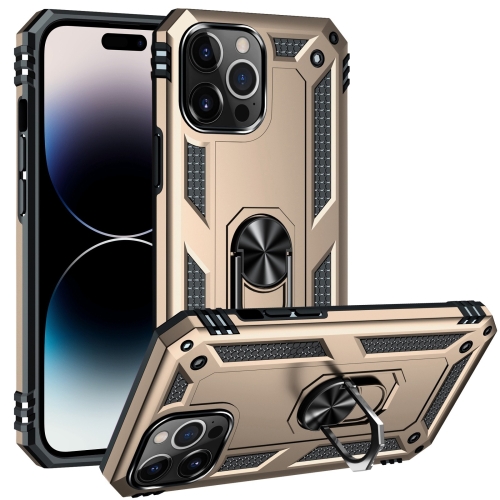  iPhone 14 Pro Skal Hybrid Armor Ring Guld