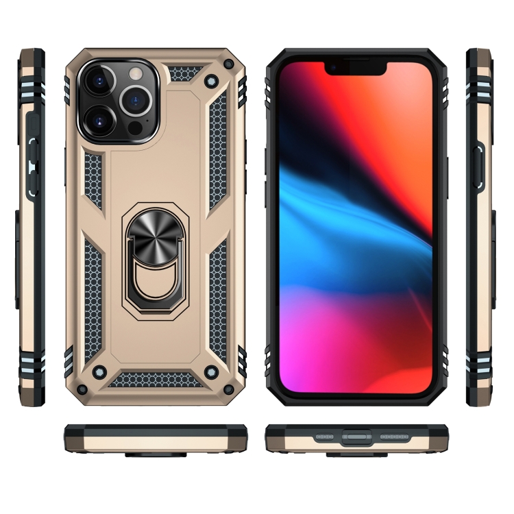  iPhone 14 Pro Skal Hybrid Armor Ring Guld