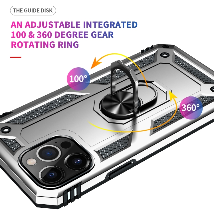  iPhone 14 Pro Skal Hybrid Armor Ring Silver