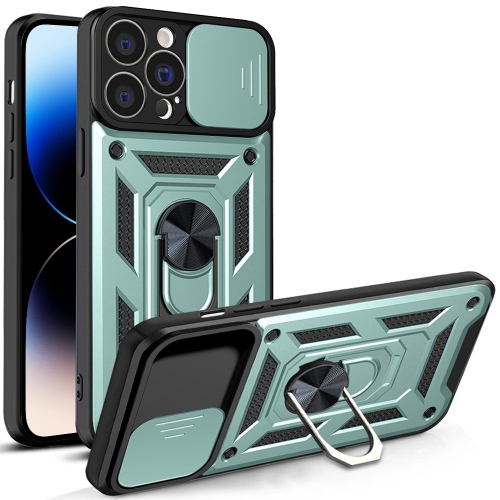  iPhone 14 Pro Skal CamShield Hybrid Ring Grön