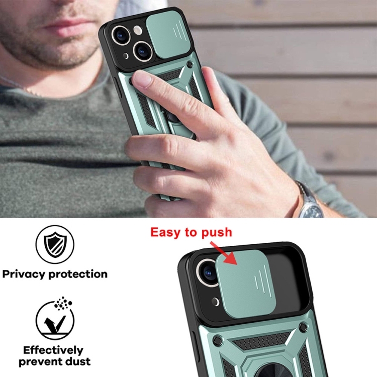  iPhone 14 Pro Skal CamShield Hybrid Ring Grön
