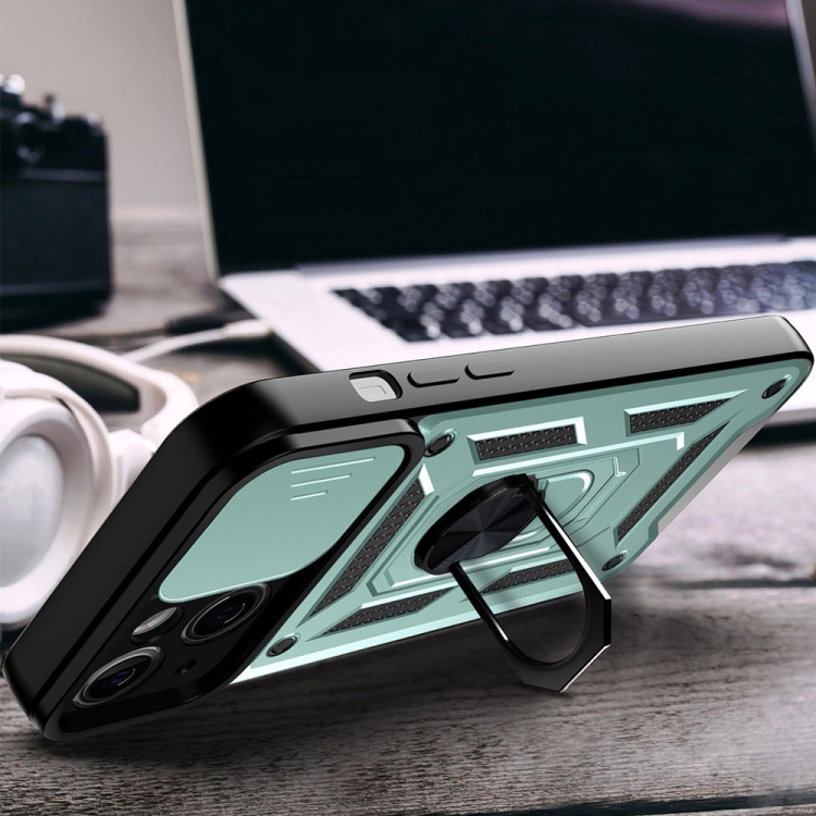  iPhone 14 Pro Skal CamShield Hybrid Ring Grön