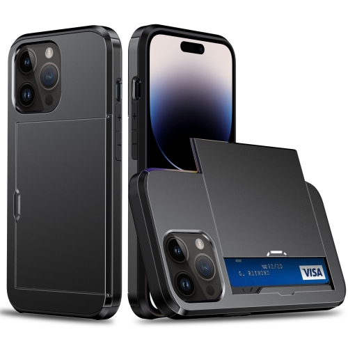  iPhone 14 Pro Skal Hybrid Med Kortfack Svart