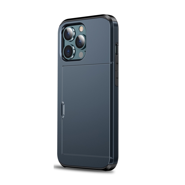  iPhone 14 Pro Skal Hybrid Med Kortfack Mörk Blå