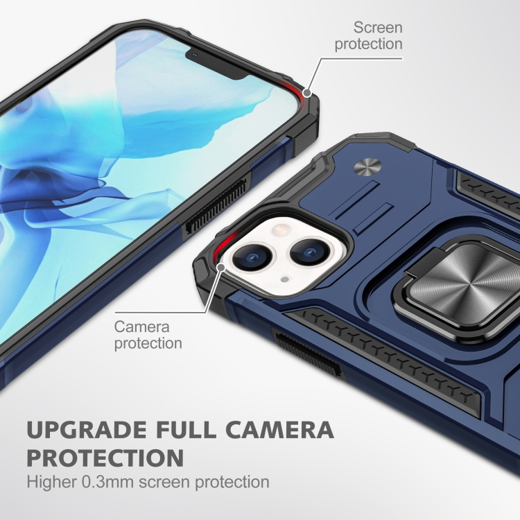  iPhone 14 Pro Skal Shockproof Hybrid Ring Blå