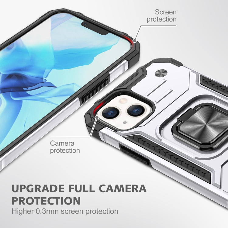  iPhone 14 Pro Skal Shockproof Hybrid Ring Silver