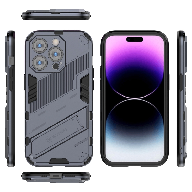  iPhone 14 Pro Skal Hybrid Med Kickstand Grå