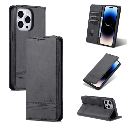 AZNS AZNS iPhone 14 Pro Fodral Flip Läder Svart