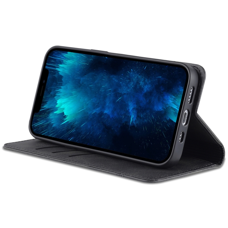 AZNS AZNS iPhone 14 Pro Fodral Flip Läder Svart