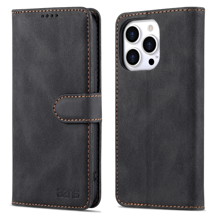 AZNS AZNS iPhone 14 Pro Fodral Skin Feel Läder Svart