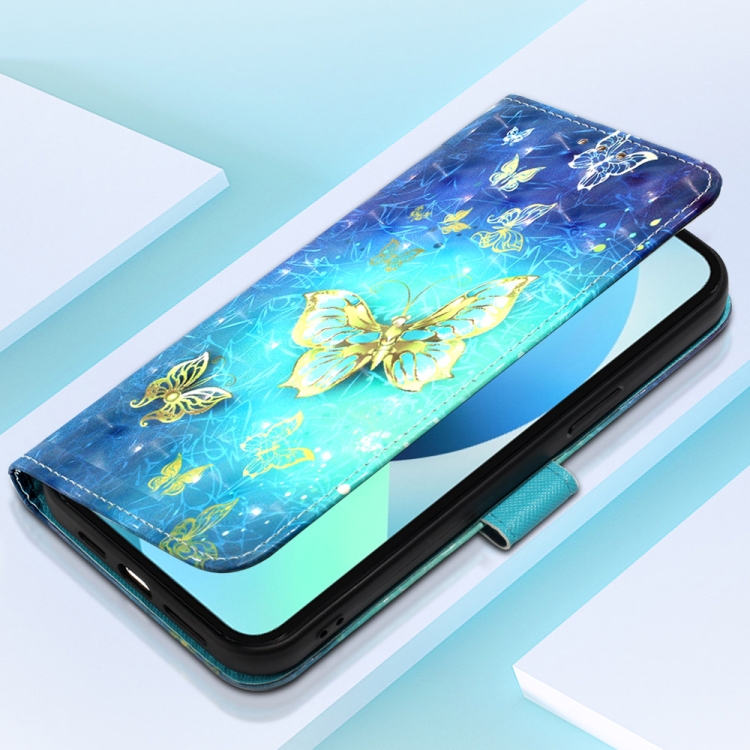  iPhone 14 Pro Fodral Med Tryck Guld Fjäril