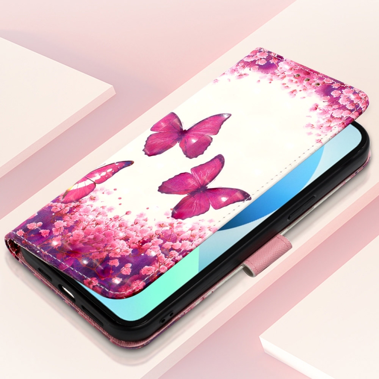  iPhone 14 Pro Fodral Med Tryck Rosa Fjäril