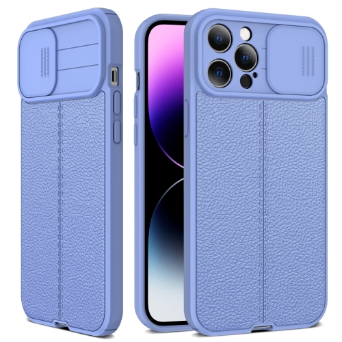  iPhone 14 Pro Skal Litchi CamShield Lila