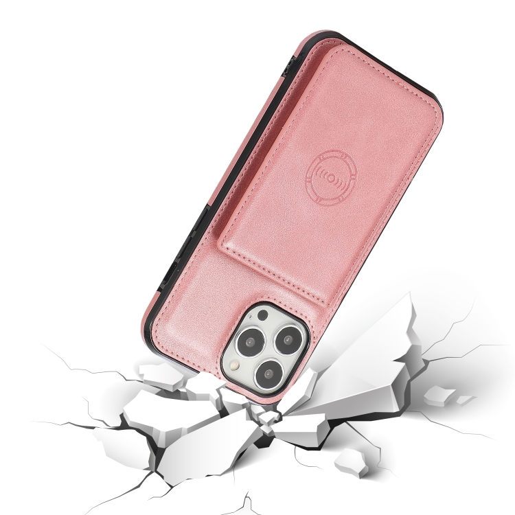  iPhone 14 Pro Skal Med Kortfack Och Magnet Roséguld