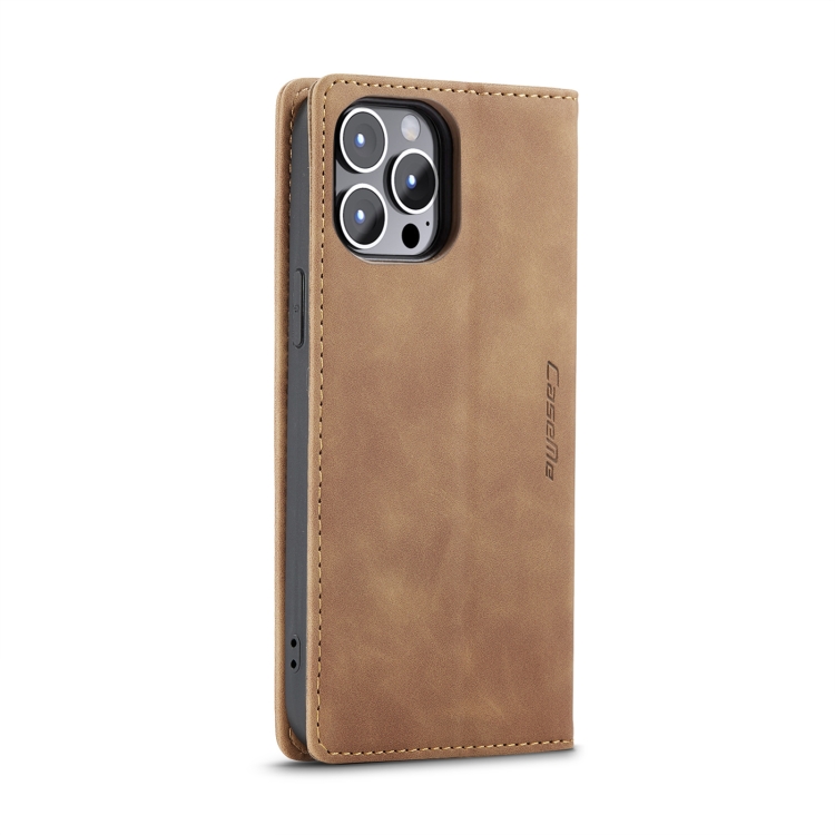CASEME CASEME iPhone 14 Pro Fodral Retro Flip Brun