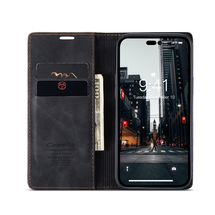 CASEME CASEME iPhone 14 Pro Fodral Retro Flip Svart