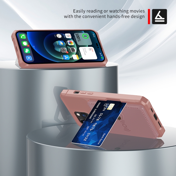  iPhone 14 Pro Skal Med Plånboksfunktion Roséguld