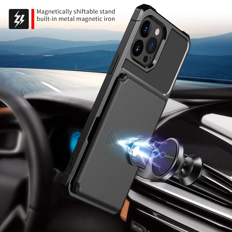  iPhone 14 Pro Skal Med Plånboksfunktion Svart