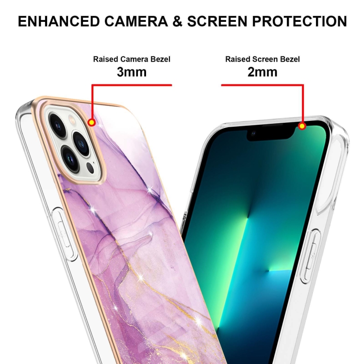  iPhone 14 Pro Skal Marmor Electroplate TPU