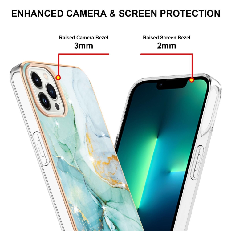  iPhone 14 Pro Skal Marmor Electroplate TPU