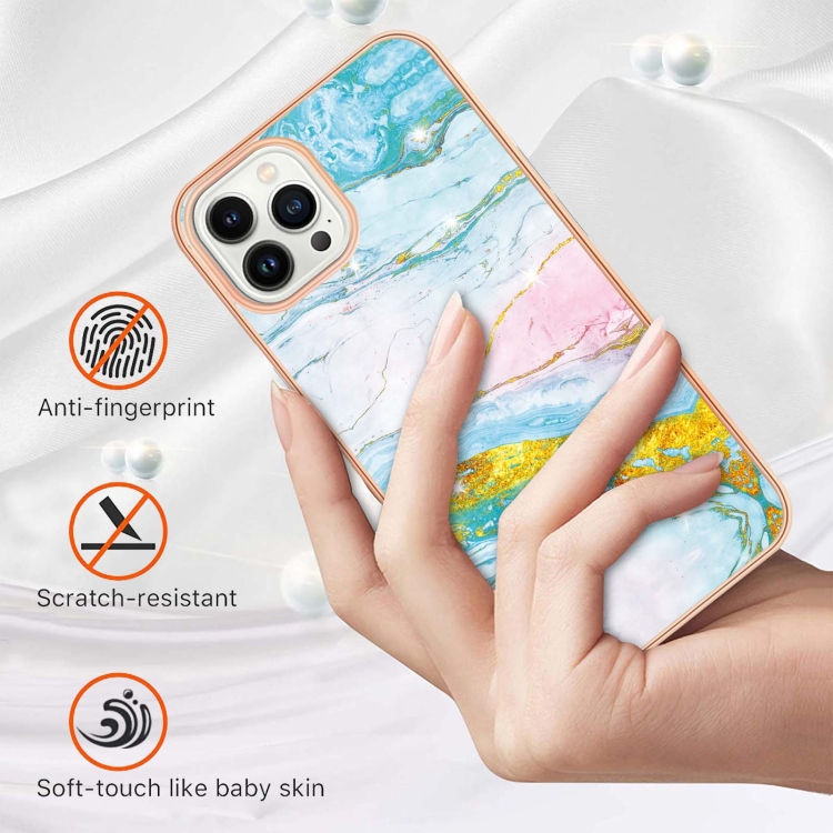  iPhone 14 Pro Skal Marmor Electroplate TPU