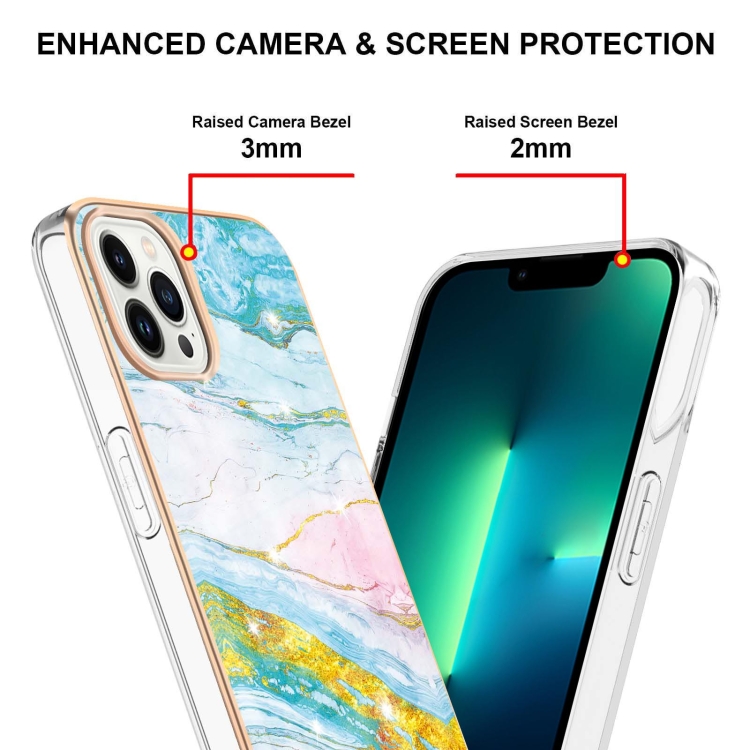  iPhone 14 Pro Skal Marmor Electroplate TPU