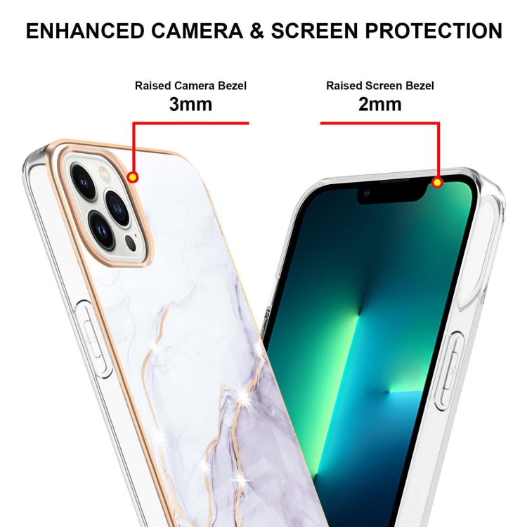  iPhone 14 Pro Skal Marmor Electroplate TPU