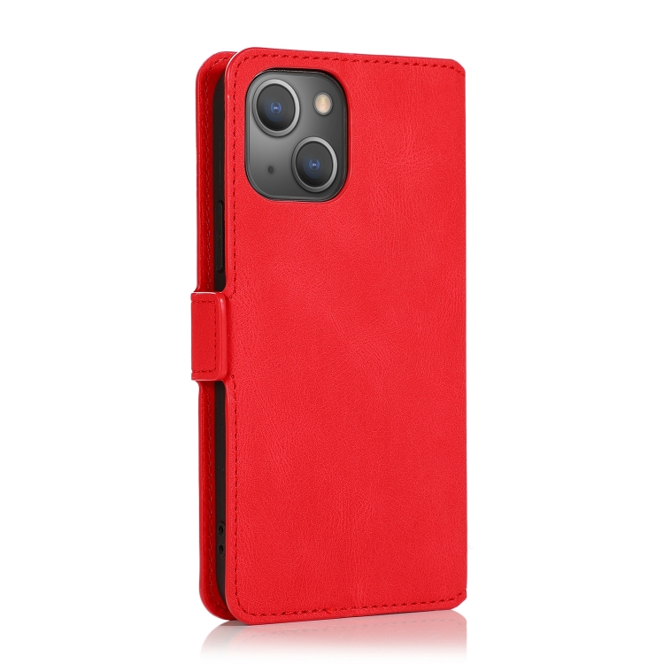  iPhone 14 Pro Fodral Retro Läder Röd