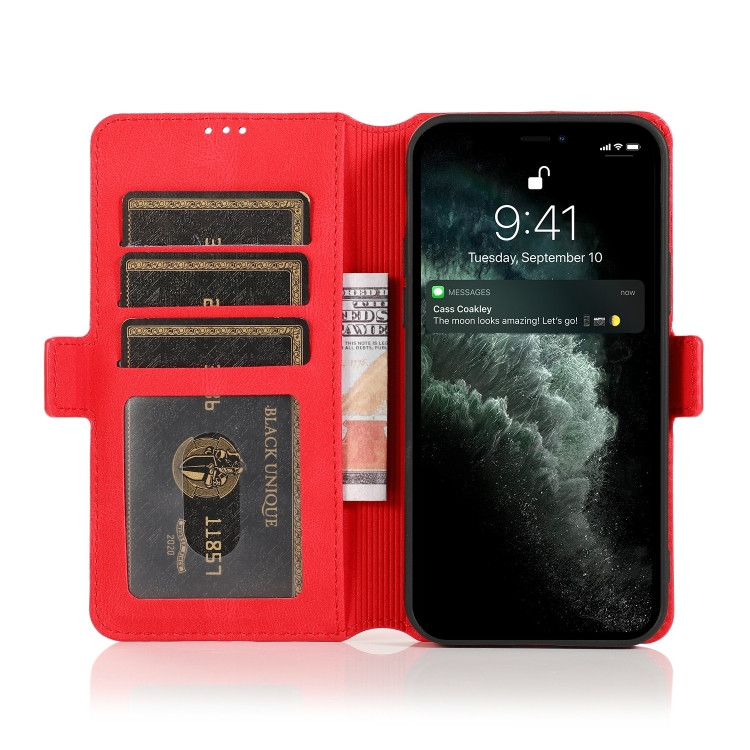  iPhone 14 Pro Fodral Retro Läder Röd