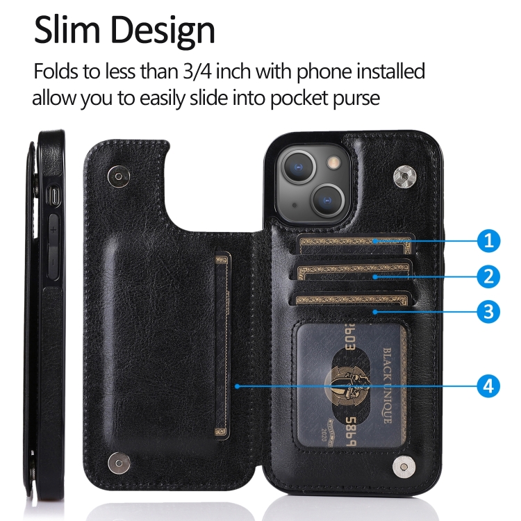  iPhone 14 Pro Skal Med Kortfack Svart