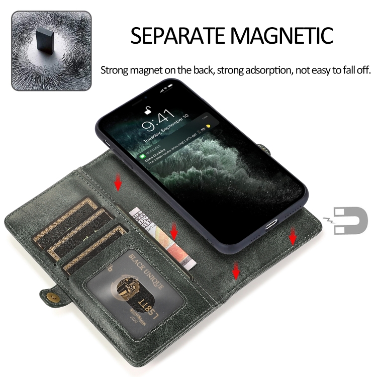  iPhone 14 Pro 2in1 Fodral Magnet Med Frontficka Grön