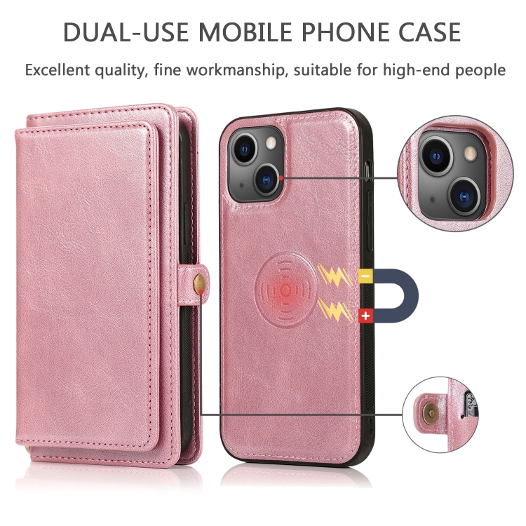  iPhone 14 Pro 2in1 Fodral Magnet Med Frontficka Roséguld