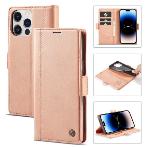 LC.IMEEKE LC.IMEEKE iPhone 14 Pro Fodral Med Magnetisk Stängning Roséguld