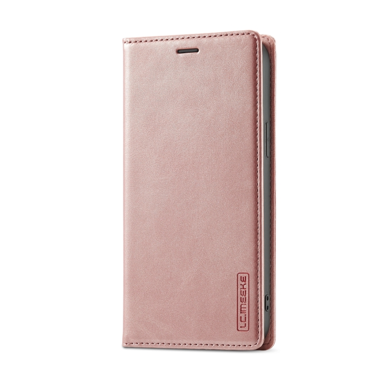LC.IMEEKE LC.IMEEKE iPhone 14 Pro Fodral Flip Läder Roséguld