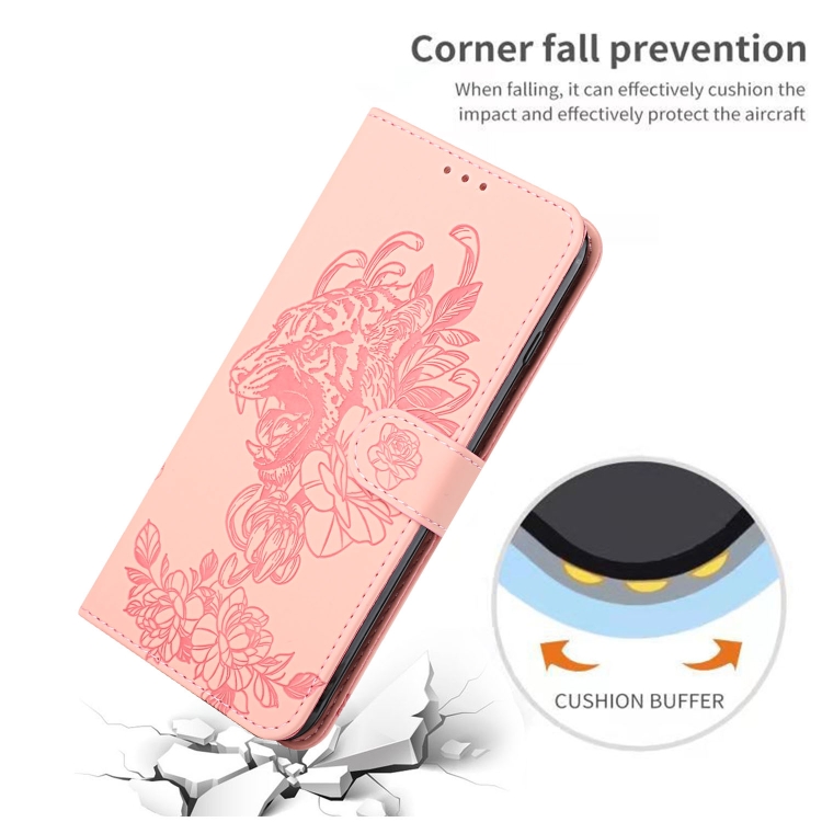  iPhone 14 Pro Fodral Tiger Tryck Roséguld