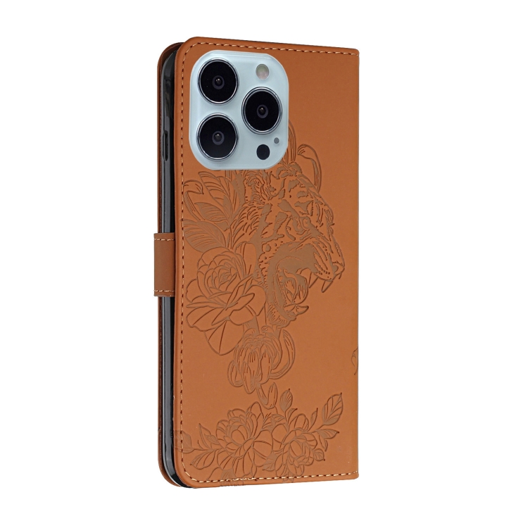  iPhone 14 Pro Fodral Tiger Tryck Brun