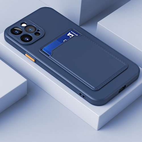  iPhone 14 Pro Skal TPU Med Kortfack Mörk Blå