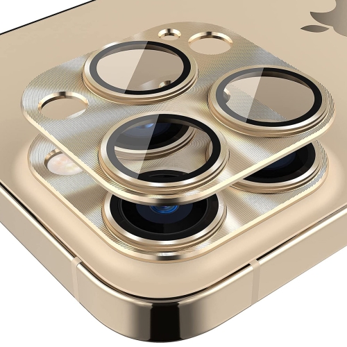 ENKAY ENKAY iPhone 14 Pro / 14 Pro Max Linsskydd Aluminium Guld
